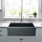 Nantucket Sinks 33 Inch Matte Black Farmhouse Fireclay Sink with Waves Apron FCFS3320S-MB-Waves - alternate 6